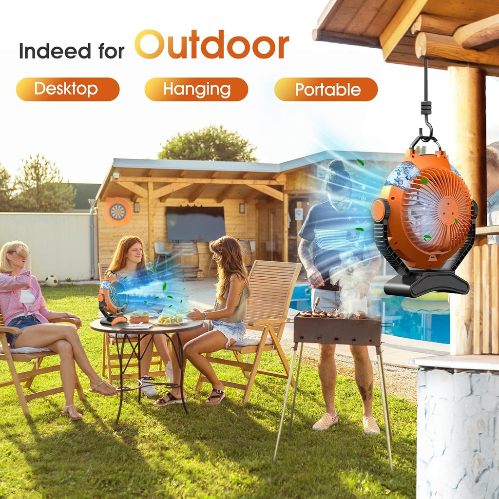 JYew Portable Air Conditioners Misting Fan With 10000mAh Rechargeable Battery Operated Fan