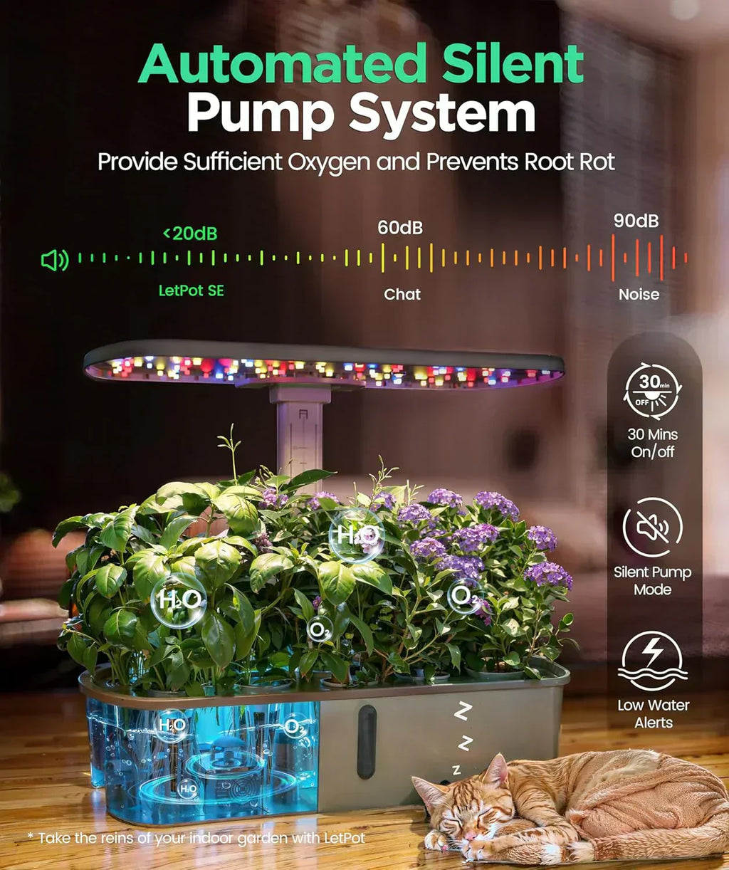 Hydroponic Planting System Kit App and WiFi Controlled Indoor Garden Full Spectrum Grow Light