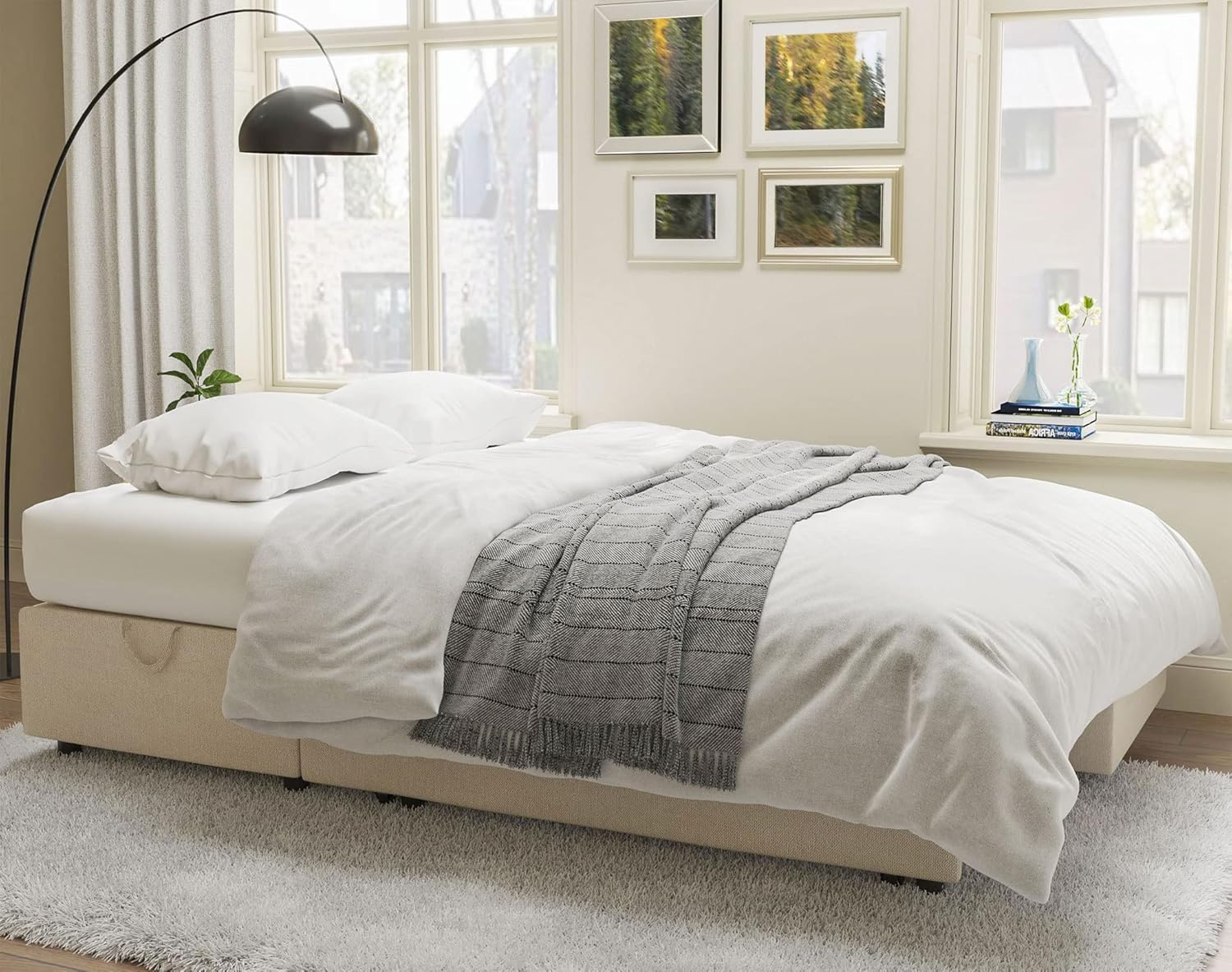 VanAcc Sofa Bed Sleeper Sofa with Storage Chaise 2 in 1 Pull Out Couch Living Room