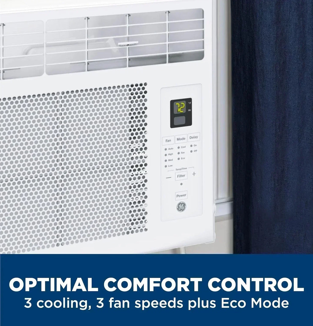 GE Window Air Conditioner Unit 6,000 BTU for Small Rooms up to 250 sq ft. with Adjustable Fan