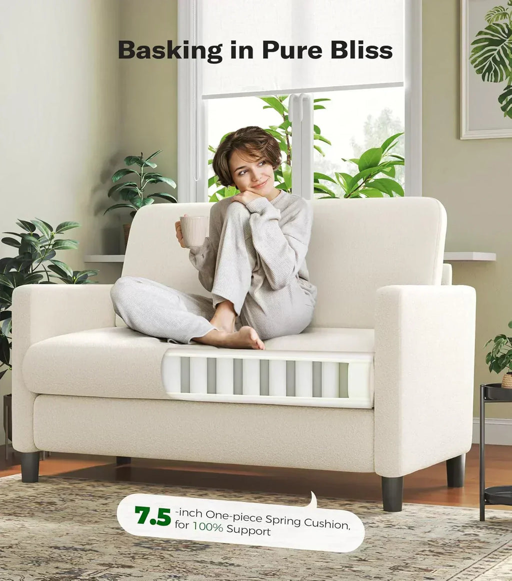 Loveseat Sofa 51 Love Seat Comfy Corduroy Small Loveseat Tool-Free Setup Couch
