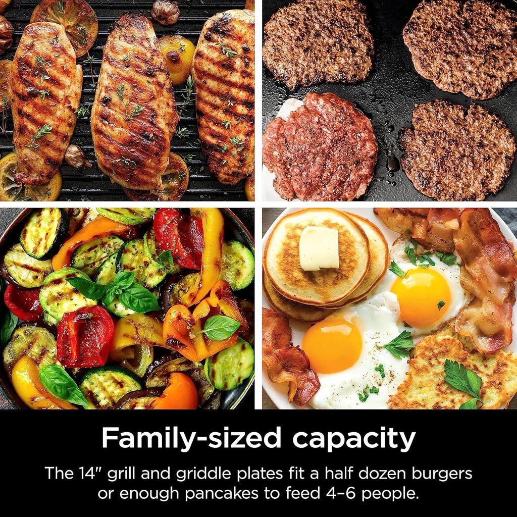 Griddle and Indoor Grill 14�?Electric Grill For Steak Burgers Salmon Veggies Pancake Griddle
