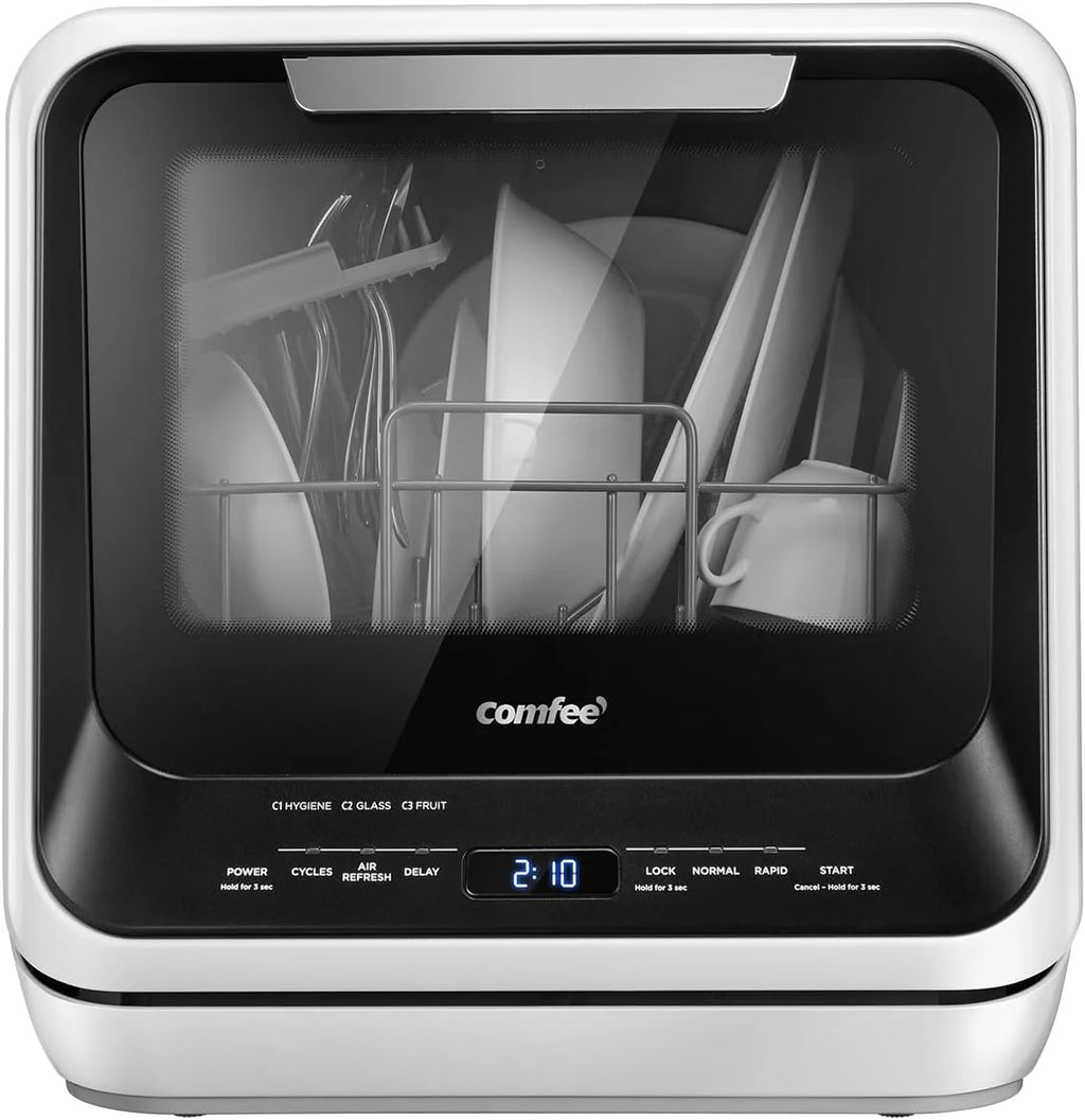 COMFEE' Portable Mini Dishwasher Countertop with 5L Built-in Water Tank for Apartments& RVs
