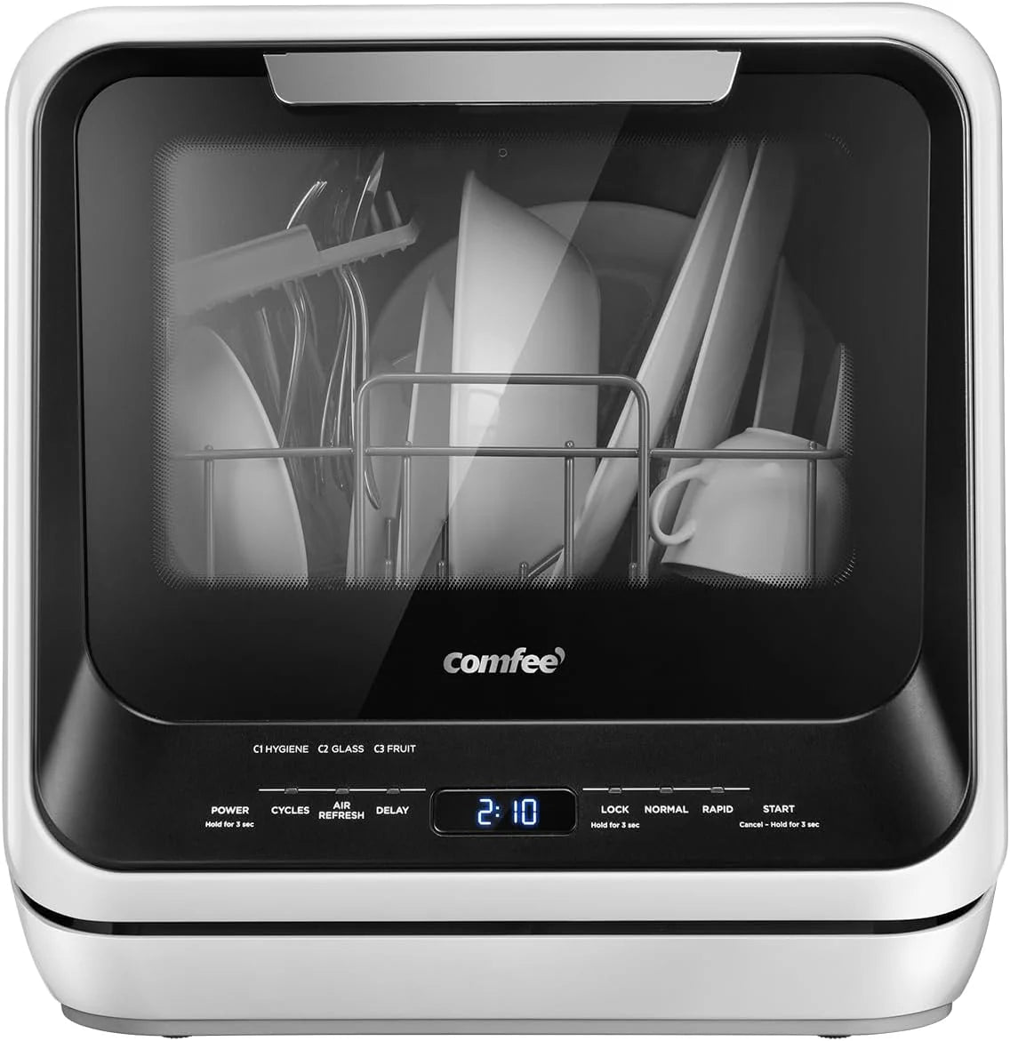 COMFEE' Portable Mini Dishwasher Countertop with 5L Built-in Water Tank for Apartments& RVs