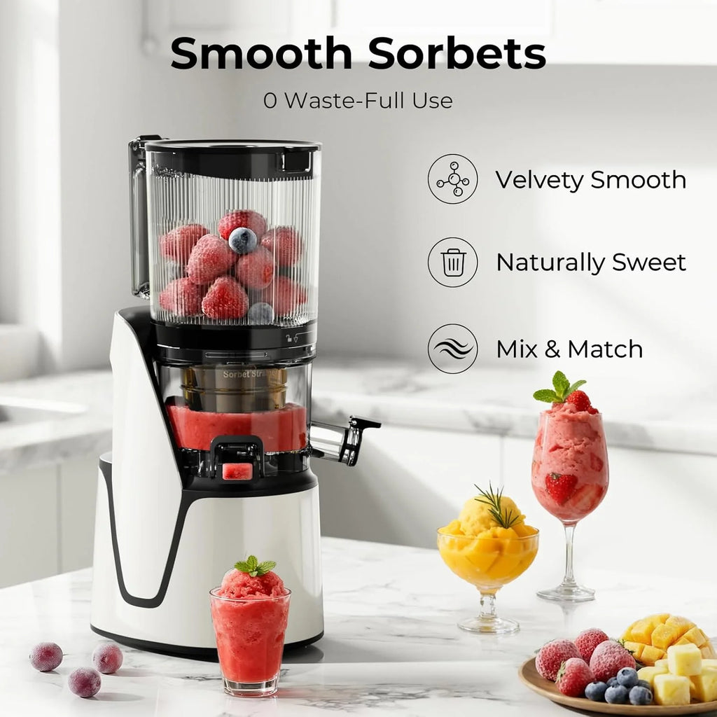 EanOruus Juicer Machines, 3 in 1 Cold Press Juicer with Extra Large Chute 100 oz Large Capacity