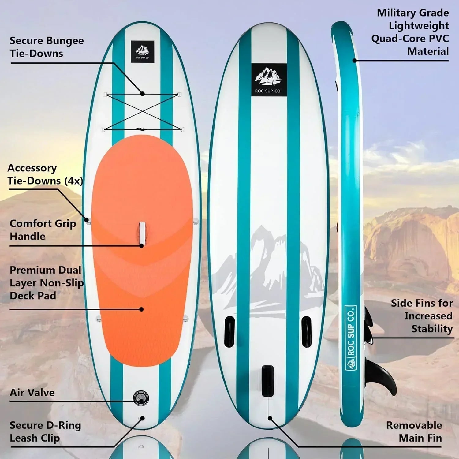 ROC inflatable stand-up paddle board high-quality SUP paddle board accessories