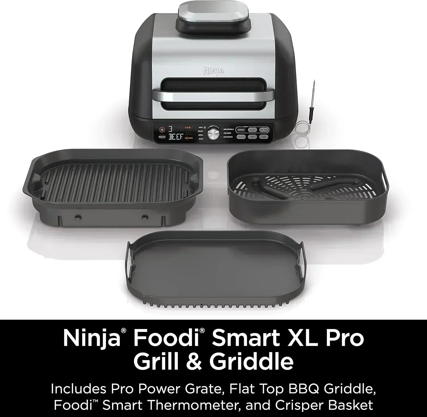 Ninja Foodi Smart XL 6-in-1 Indoor Grill with Air Fry Bake Roast Broil and Dehydrate