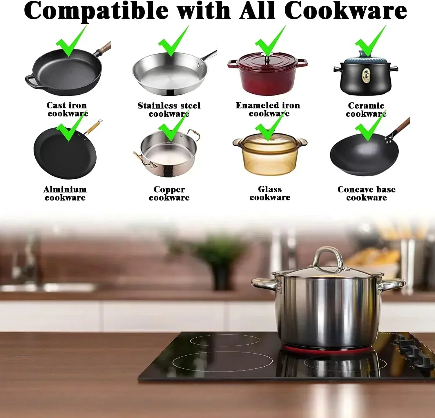 Karinear 30 Inch Electric Cooktop 4 Burners Built-in Ceramic Cooktop Radiant Electric Stove Top