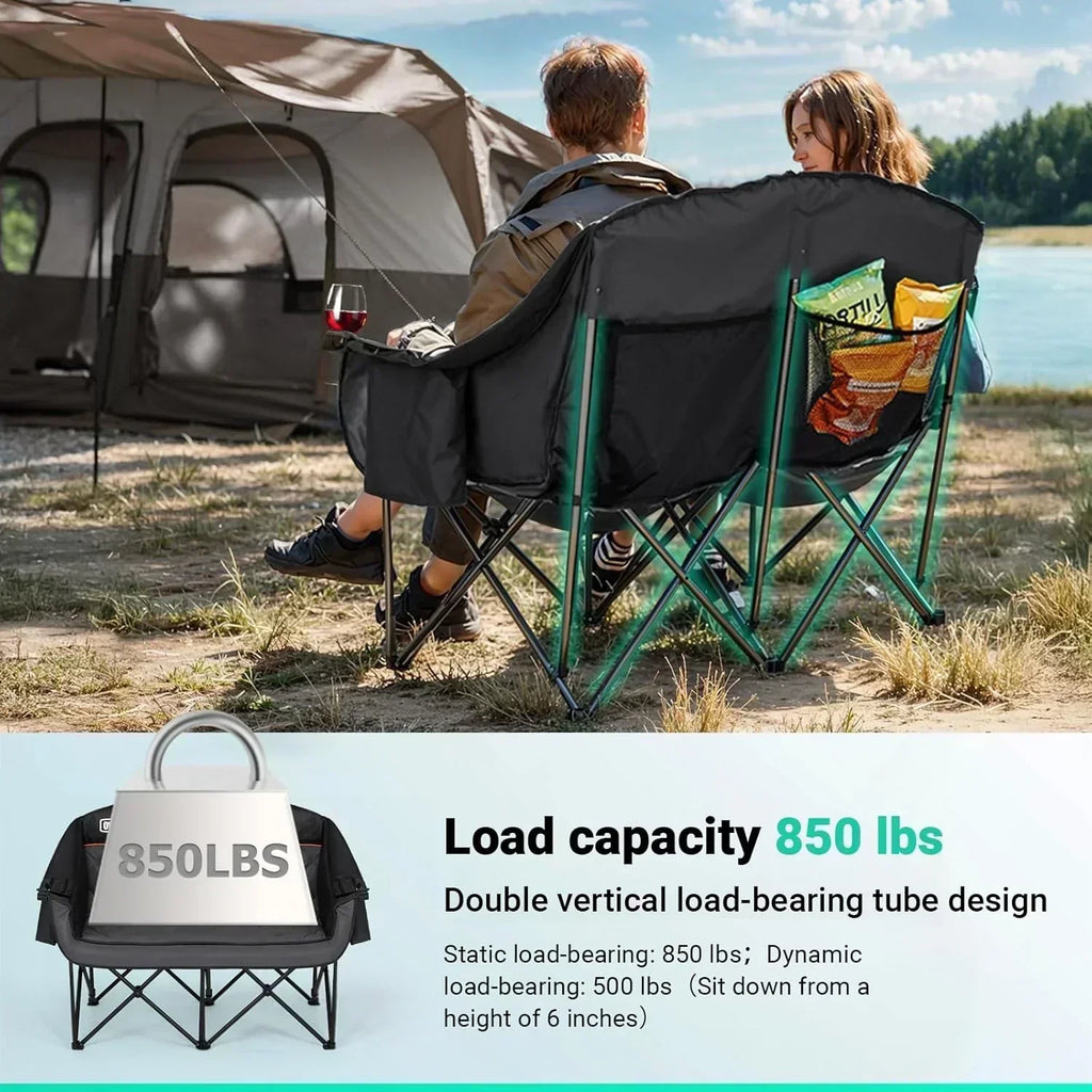 Extra Large Double Camping Chair 2 Person Comfortable Sofa Chair Adult Loveseat Lawn Chair
