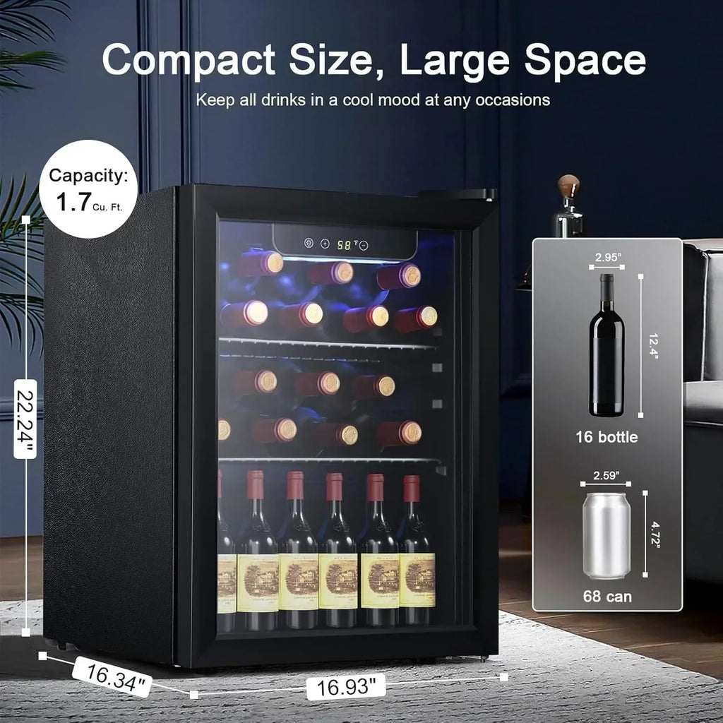Antarctic Star 26 Bottle 130 Can Wine Cooler/Cabinet Beverage Refrigerator Cellar Beer Clear Glass