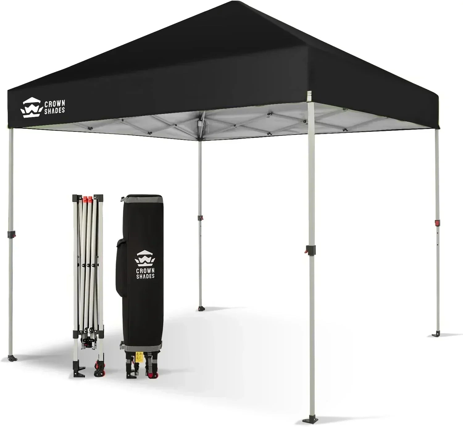 10x10 Pop-Up Awning One-Click Installation Beach Tent Outdoor Sunshade Silver Coated Top
