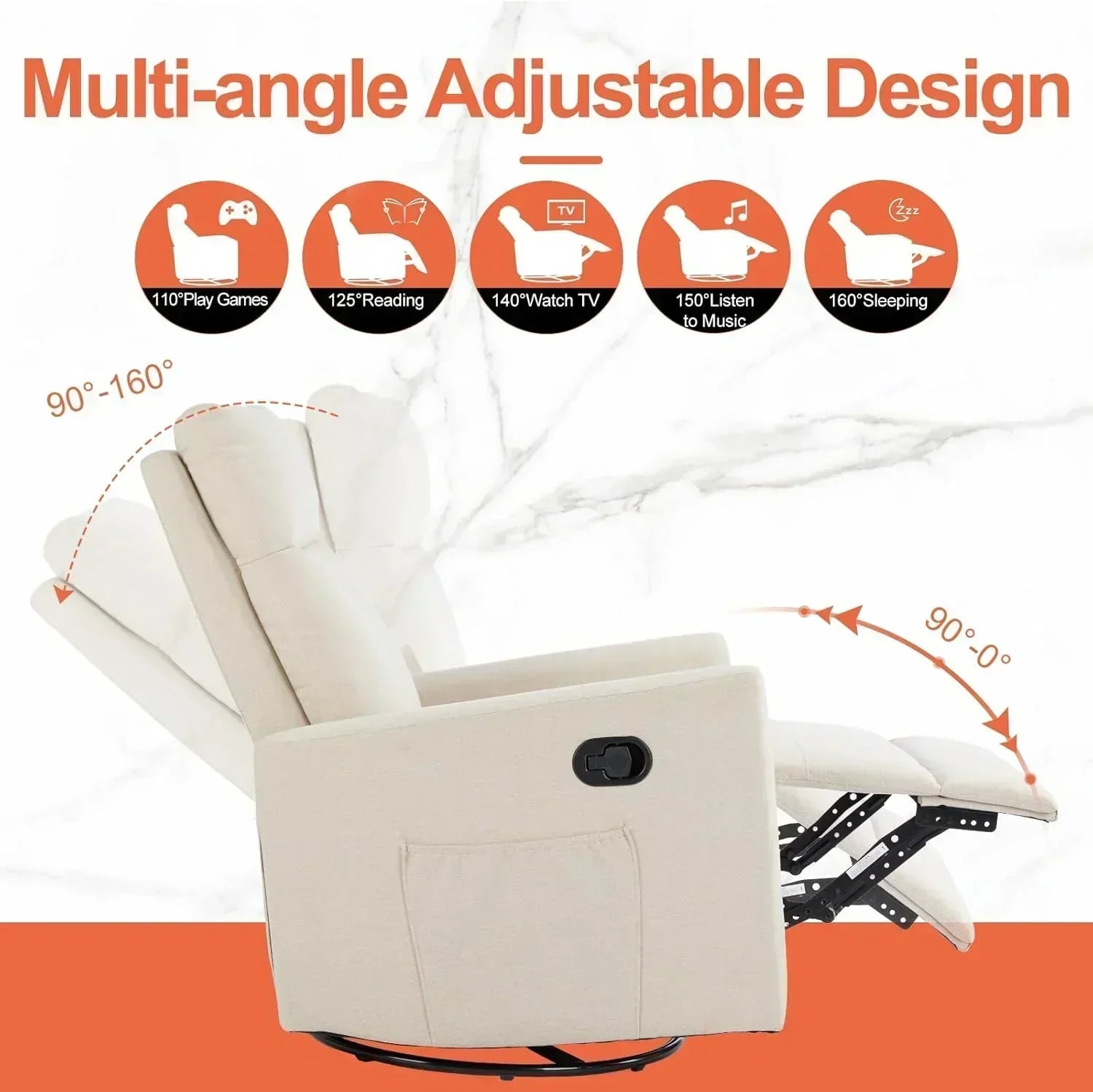 Sweetcrispy Massage Recliner Chair for Adults Adjustable Home Theater Seating