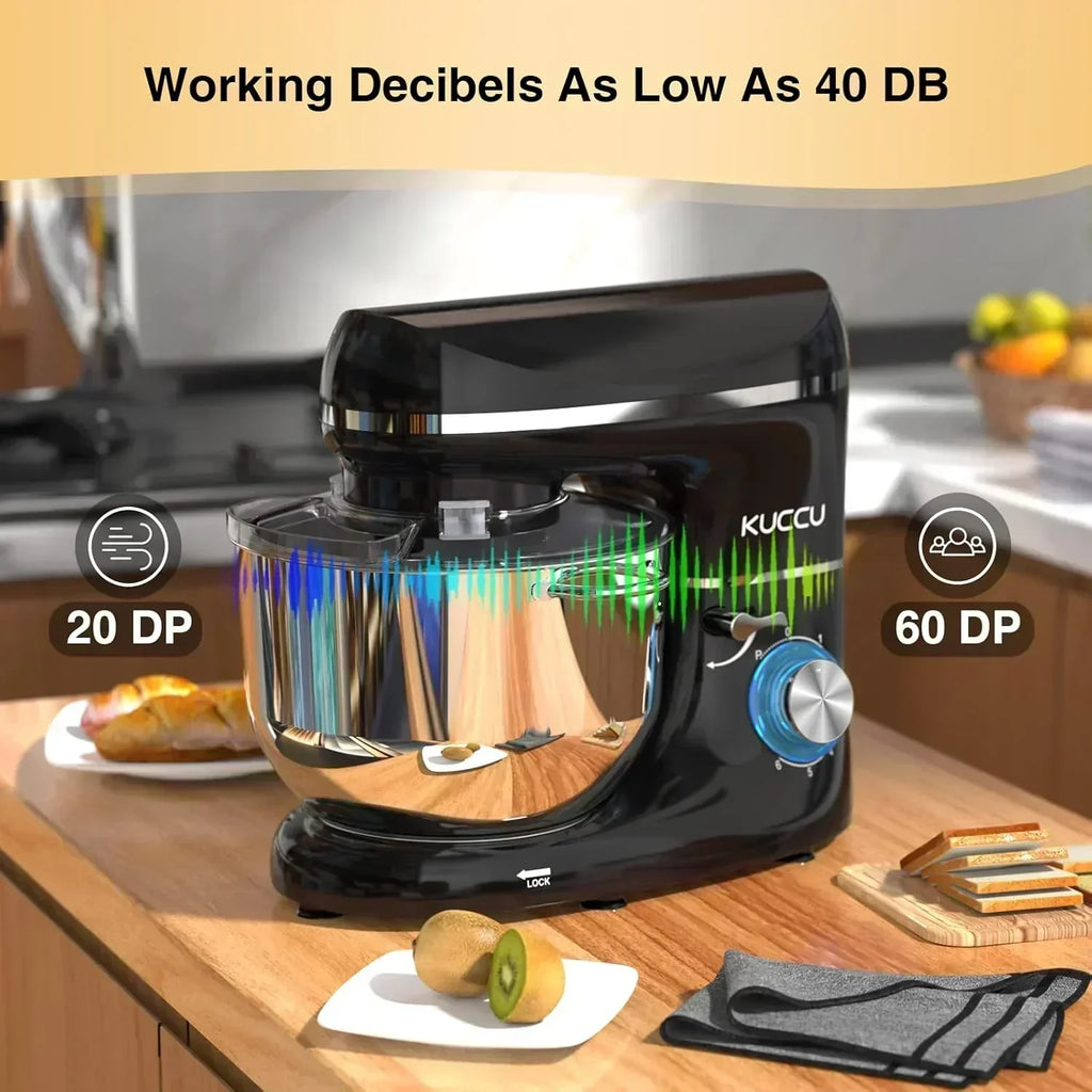 Stand Mixer 6.5 Qt 660W 6-Speed Tilt-Head Food Dough Mixer Kitchen Electric Mixer Stainless Steel