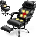 Massage Office Chair with Footrest, Large and Tall Leather Office Chair 500 lbs