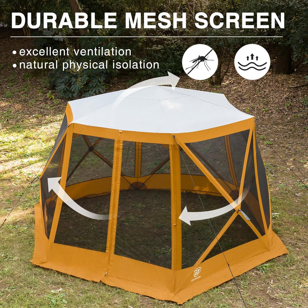 Pop up Screen House Tent for Camping 11.5 x 9.8 ft Instant Screened Gazebo Canopy