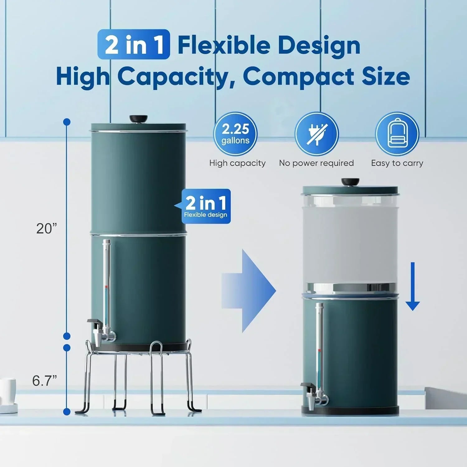 Purewell three-stage 0.01��m ultrafiltration gravity water filtration system 304