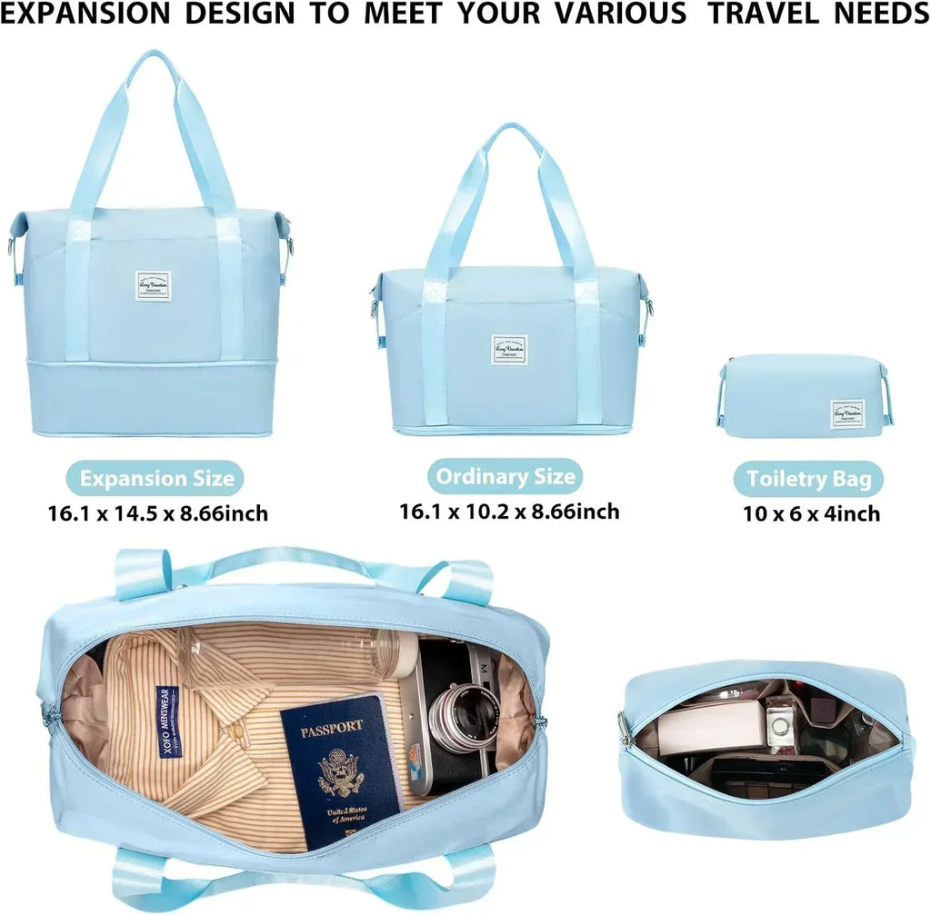 LONG VACATION 6 Piece Luggage Set Carry on Suitcase with ABS+PC hardshell Spinner Wheels