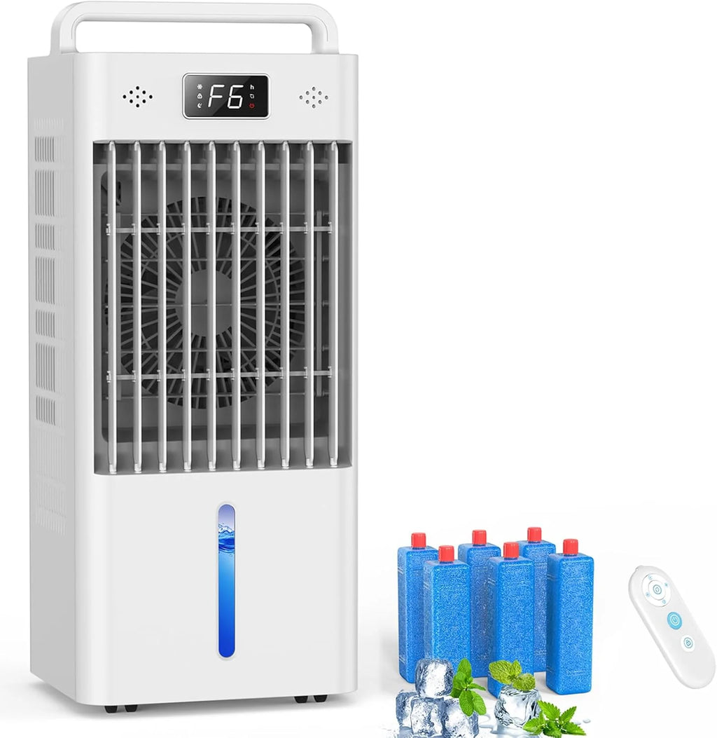 Portable Air Conditioners, 3-IN-1 Swamp Cooler, Evaporative Air Cooler,Remote & Touch Control, 90°+90° Oscillation,LED Screen, Air Coolong Fan for Outdoor Indoor