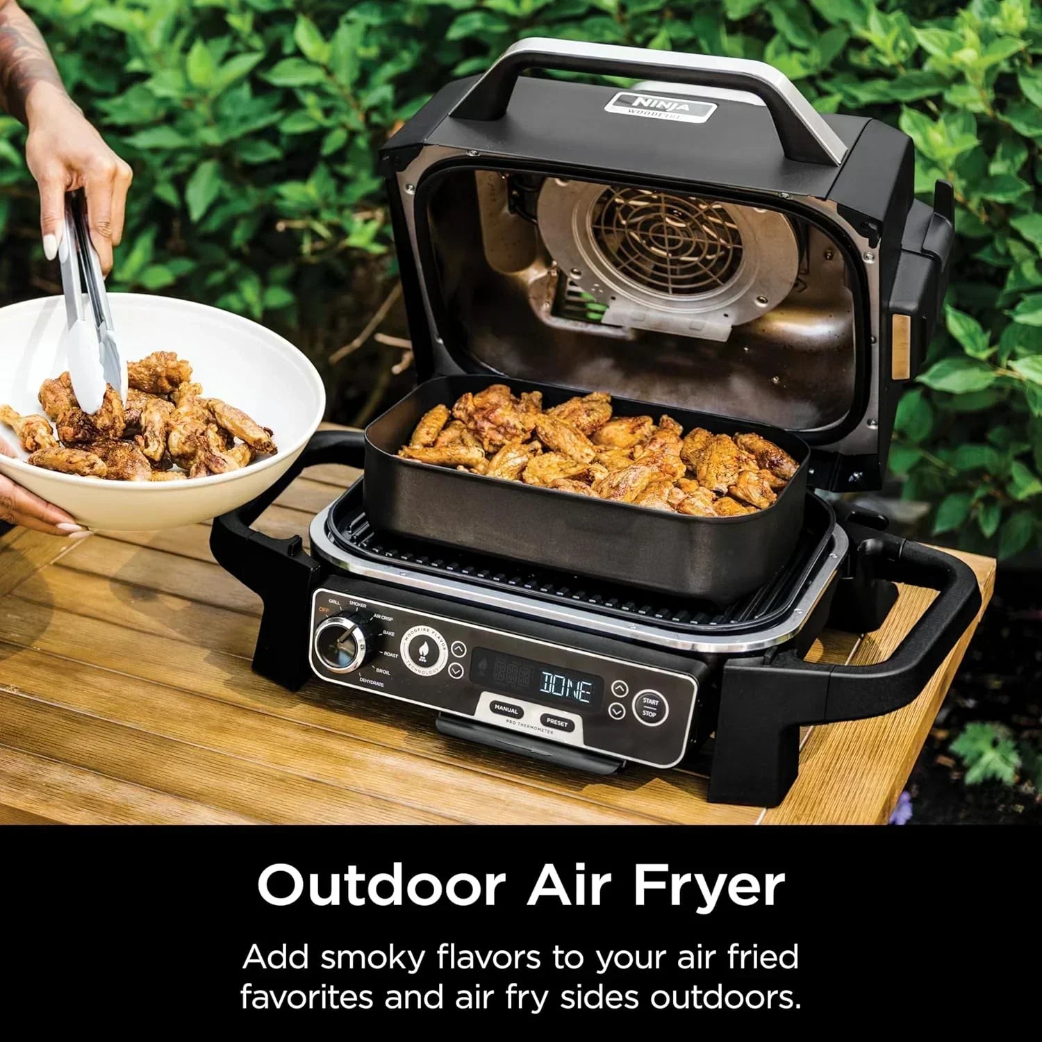 OG751 Woodfire Pro Outdoor Grill Built-In Thermometer 7-in-1 Master Grill BBQ Smoker Air Fryer