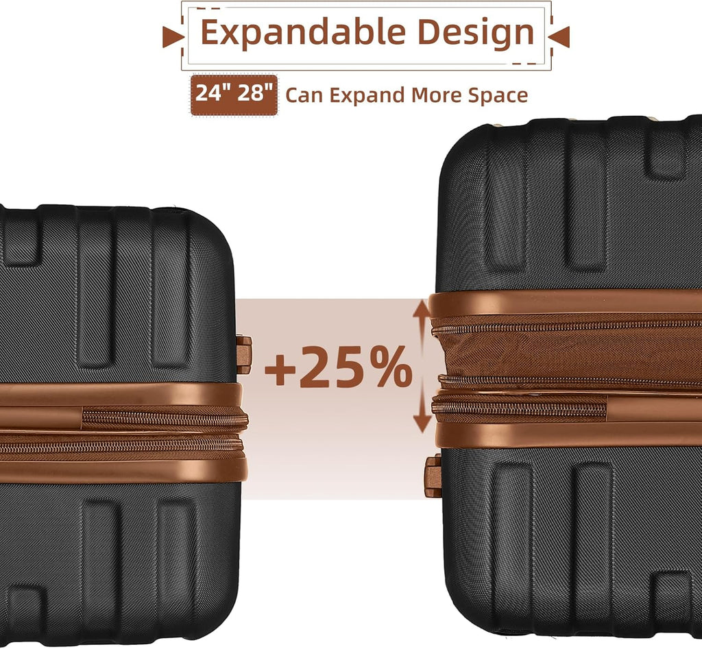 Luggage 6-piece hardshell expandable suitcase lightweight travel carry-on luggage set
