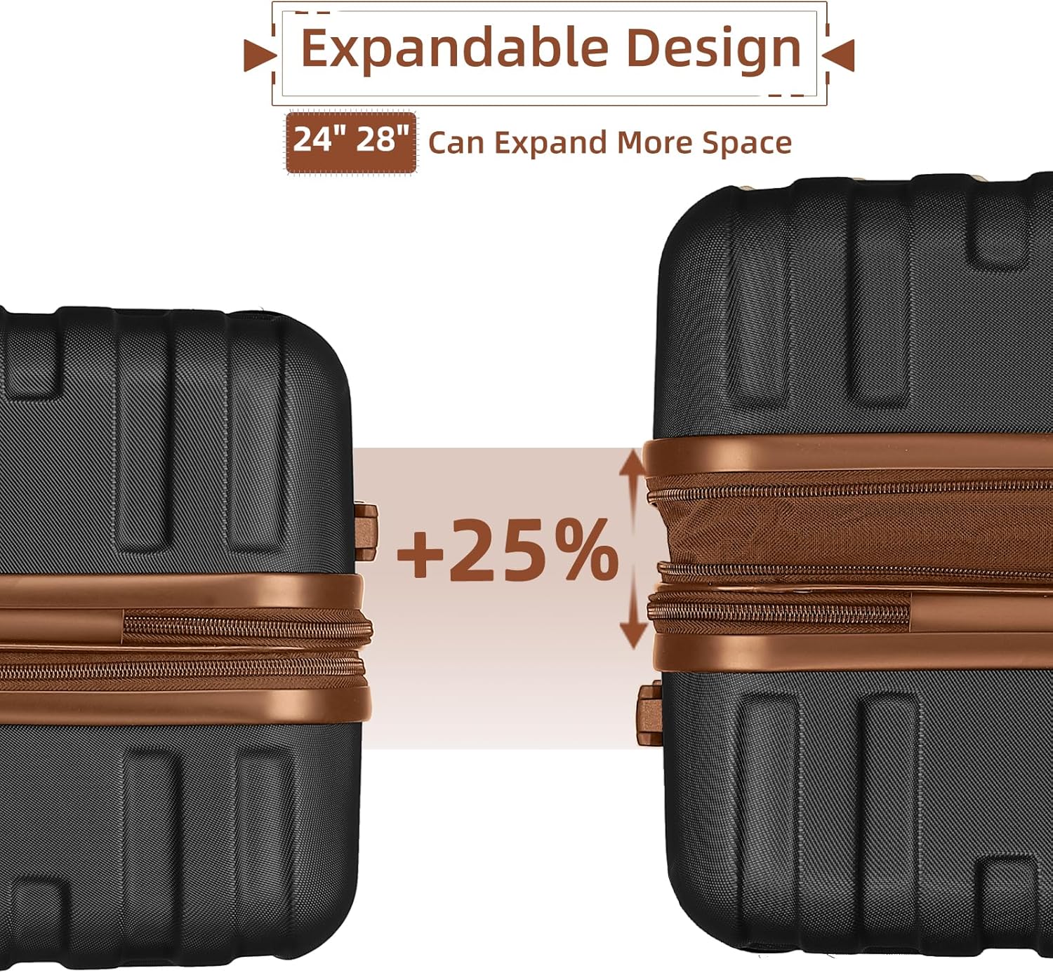 Luggage 6-piece hardshell expandable suitcase lightweight travel carry-on luggage set