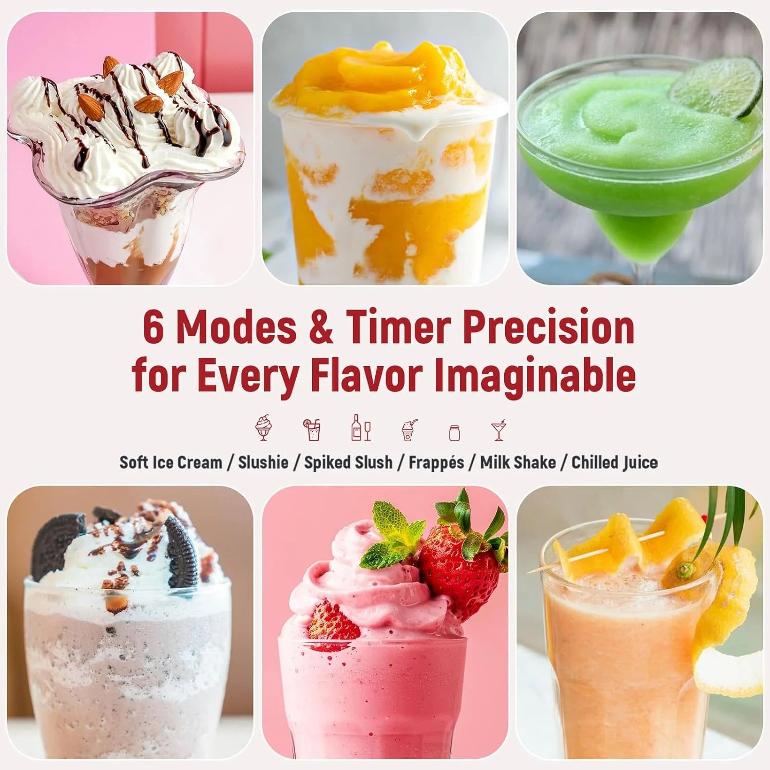 Slushie Machine: No Ice Needed All-in-One Slushy Maker for Home, Real-Time Temp Display, Auto-Clean, 6 Preset | Frozen Margaritas, Cocktails, Frapp��s, Ice Cream, Smoothies, Milkshakes,Summer Parties