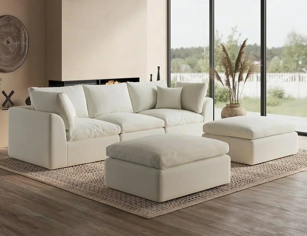 110 inch cloud sectional sofa for living room convertible L-shaped sofa 3 seater sectional sofa