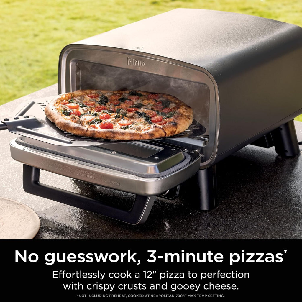 Ninja Artisan Outdoor Pizza Oven 12-inch 3-minute Pizza Neapolitan Thin Crust New York Chicago