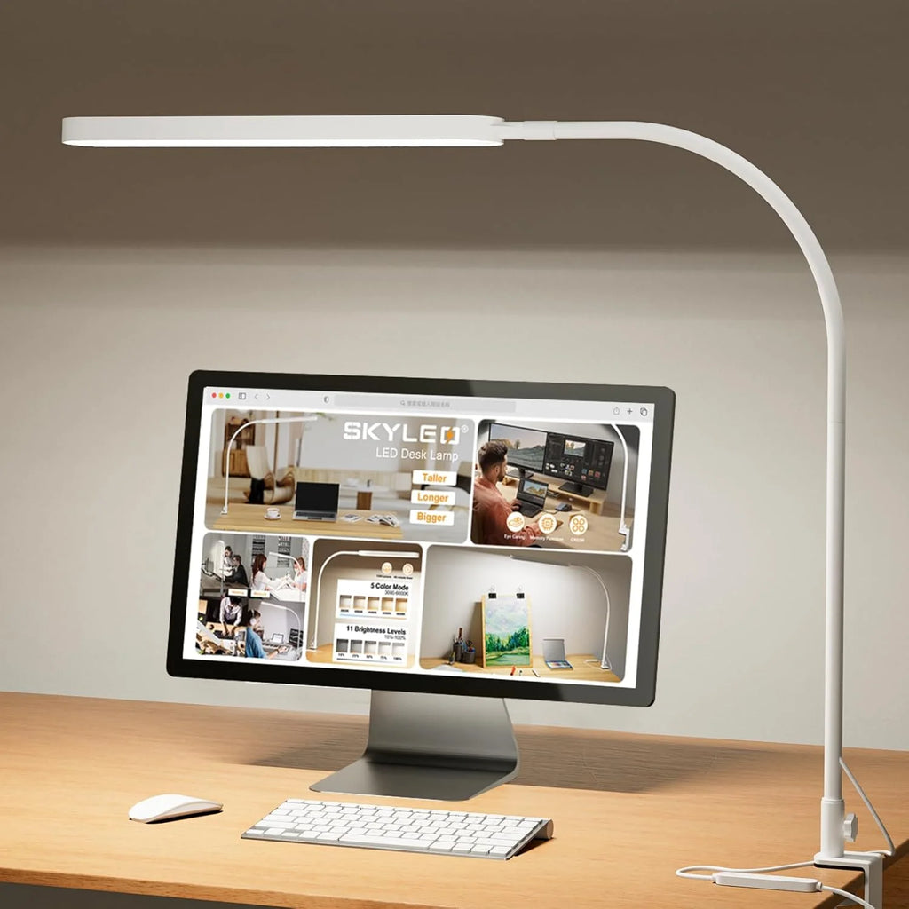 LED Desk Lamp with Adjustable Arm 5 Color Modes and 11 Level Dimming for Home Office