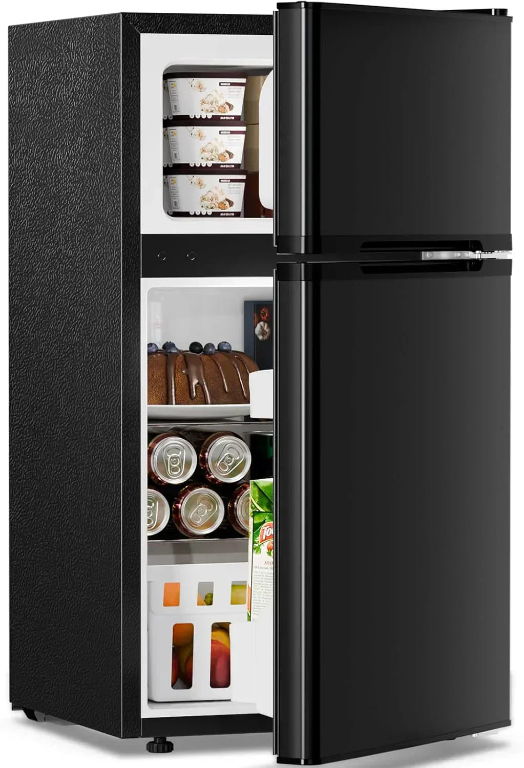 Antarctic Star 3.2 Cu.Ft Mini Refrigerator with Freezer Double Door Fridge Compact Refrigerator