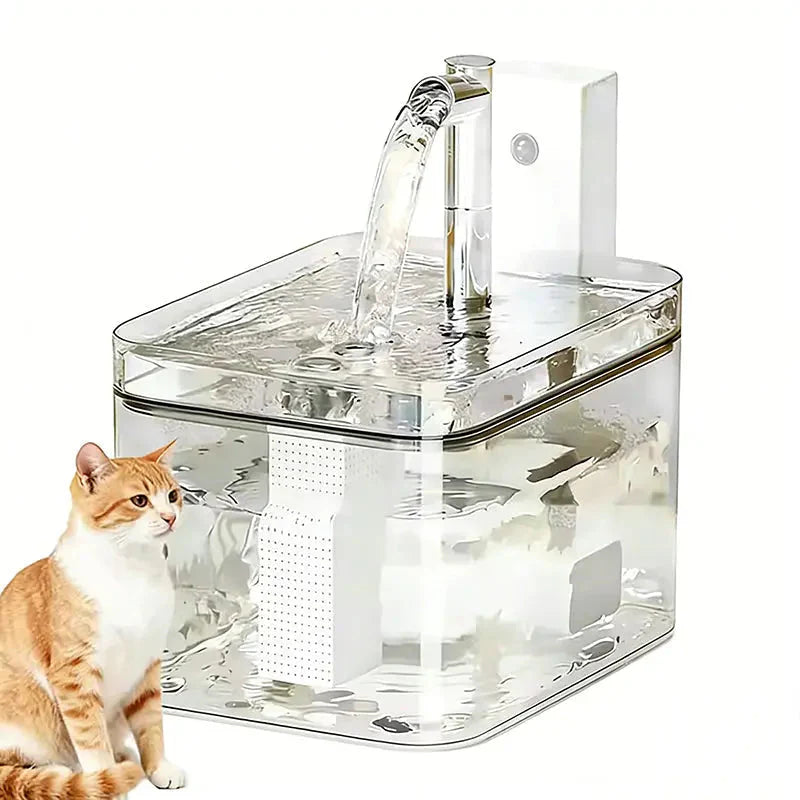 Wireless Pet Water Fountain 1.5L Rechargeable with Motion Sensor Filter and Quiet Pump for Cats and Small Dogs