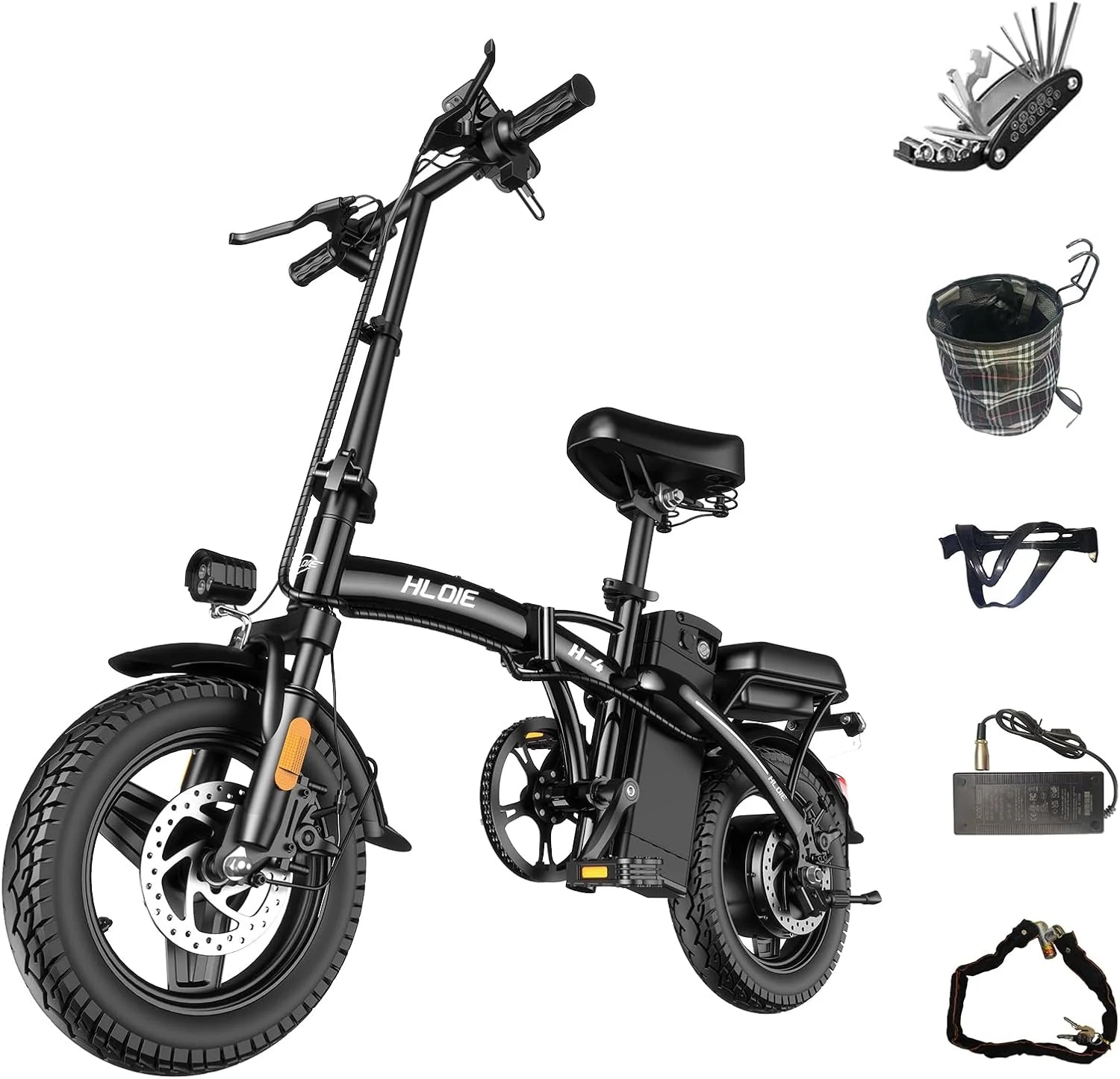 HLOIE Folding Electric Bike for Adults, Peak 750W Motor,23MPH Max Speed Foldable Electric Bicycles,14 Ebike