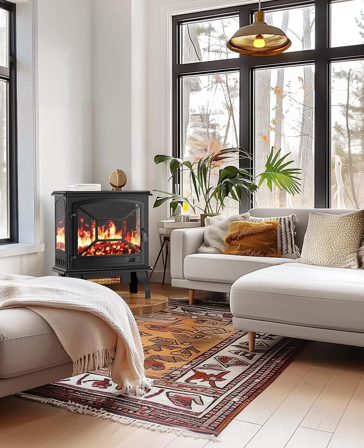 50 Smart Electric Fireplace 5300 BTU Heat Output, Ultra-Slim Wall-Mount or Built-In Electric Fireplace