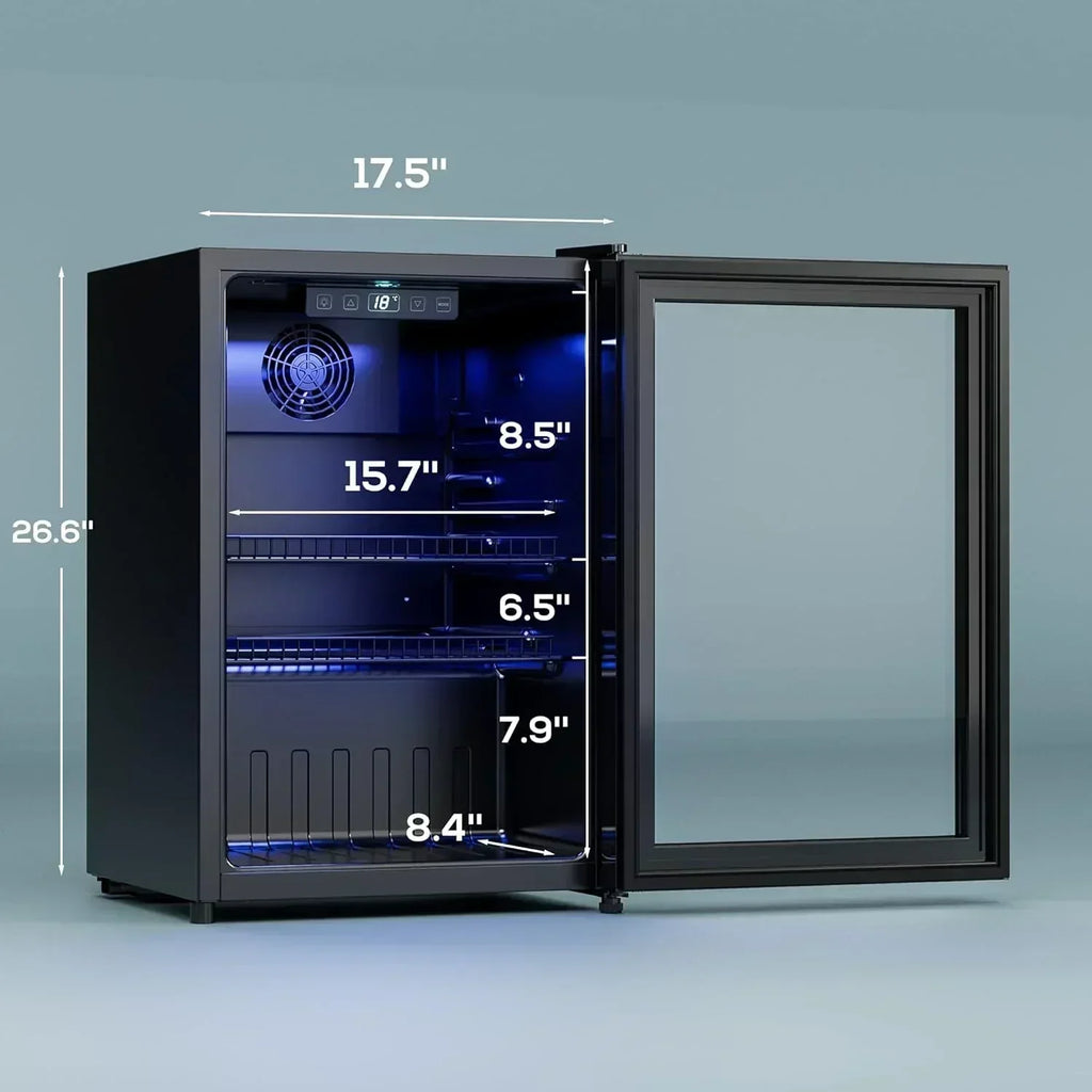 Beverage Refrigerator Cooler-120 Cans Freestanding Mini Fridge Cooler with Glass Door