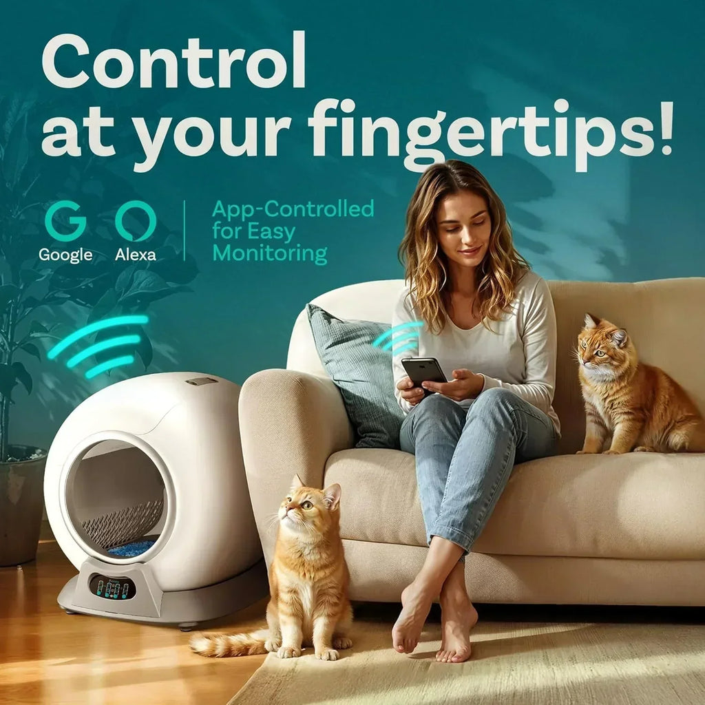 Self Cleaning Litter Box with Auto Safety Sensors Automatic Cat Litter Box Self-Cleaning