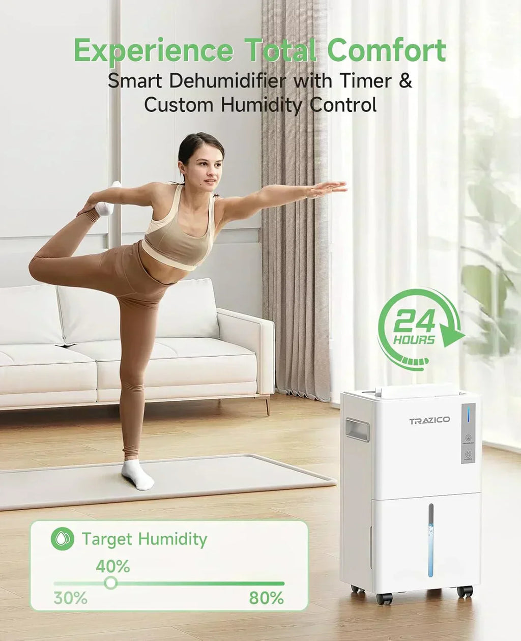 1500 Sq.ft Dehumidifier for Basement 21 Pint Dehumidifiers for Home Large Room with Drain Hose