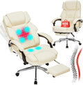 Massage Office Chair with Footrest 6 Point Vibration and Heating Home Executive Office Desk Chair