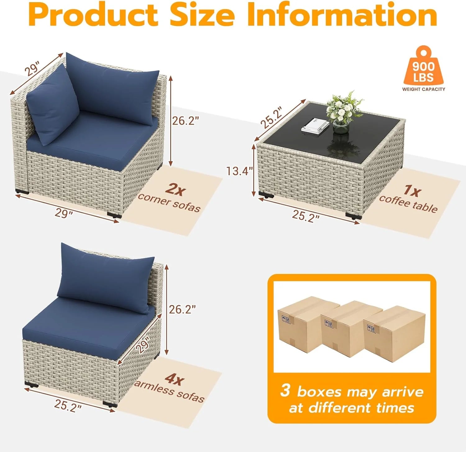 UDPATIO Outdoor Patio Furniture Set, 7-Piece PE Wicker Sectional Sofa with Tea Table, Outdoor Conversation Set for Patio, Garden, Backyard Green