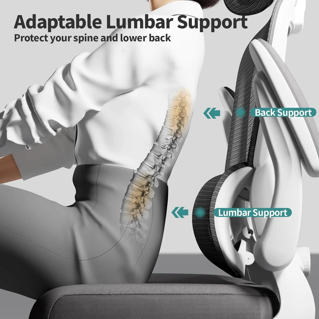 Office Chair Ergonomic Desk Chair, 330 lbs Home Mesh Desk Chair with Wheels, Comfortable Gaming Chair, High Back Office Chair