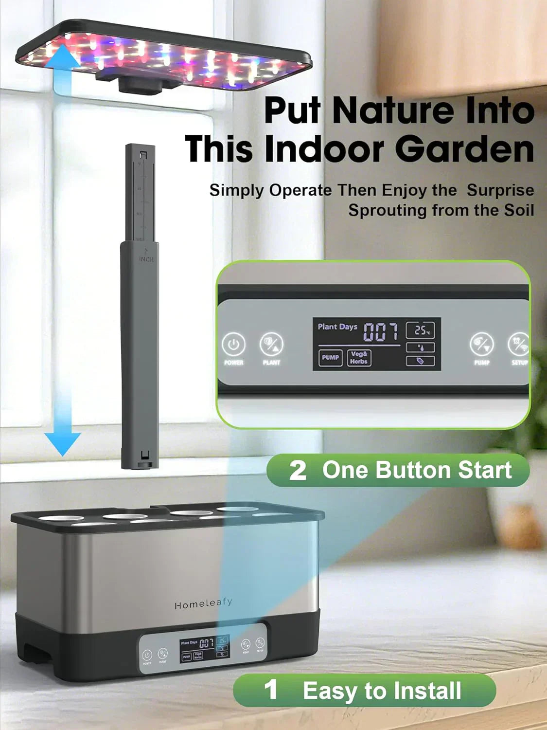 Hydroponic Grow System Kit 8 Smart Indoor Herb Gardens with WiFi App Control Seed Pod Kit