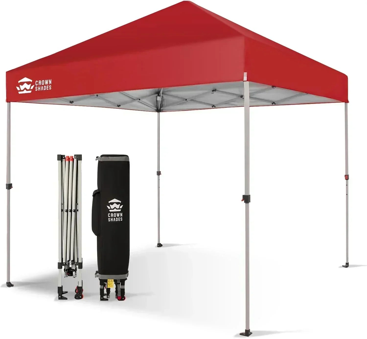 10x10 Pop-Up Awning One-Click Installation Beach Tent Outdoor Sunshade Silver Coated Top