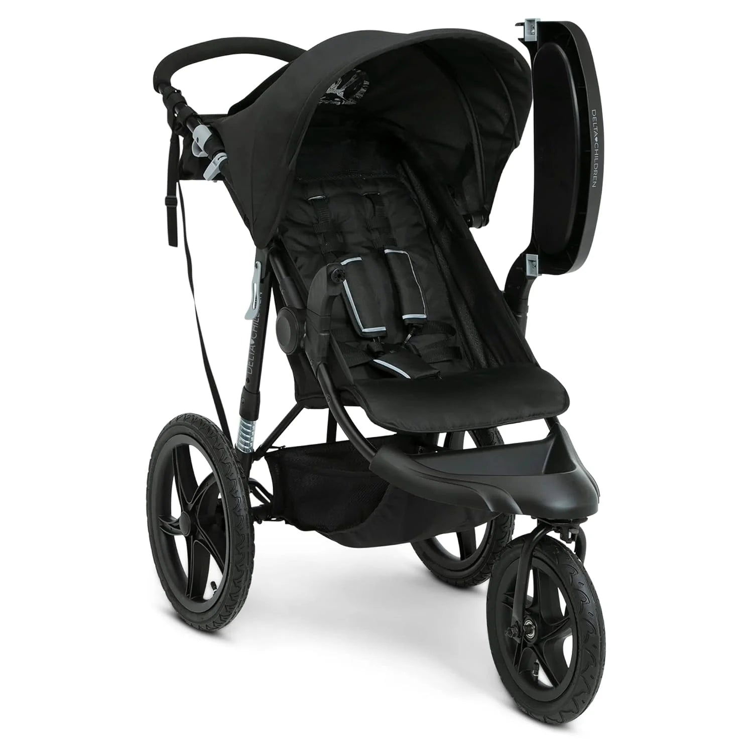 Delta Children Apollo Jogging Stroller Shock Absorbing Frame with Large Canopy Recline