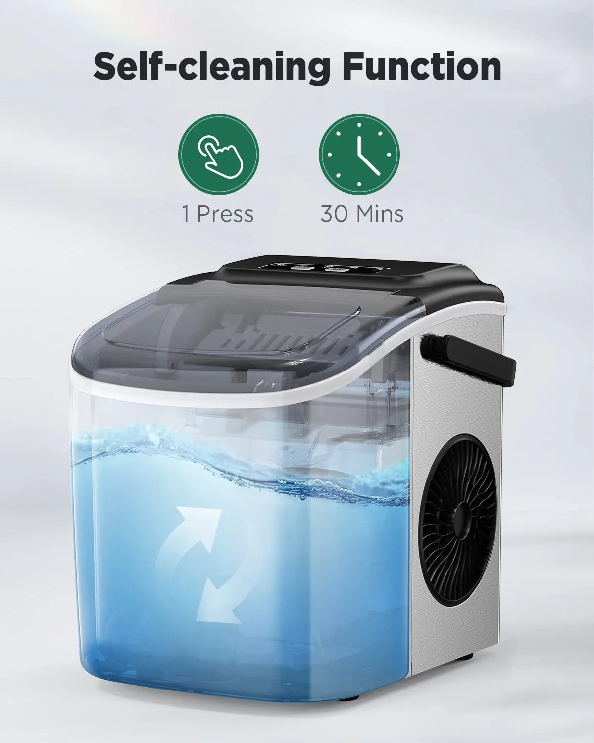 Nugget Ice Maker Countertop, Silonn Chewable Pellet Ice Machine with Self-Cleanin Function, 33lbs/24H Portable Ice Makers for Home Kitchen Officce, Black