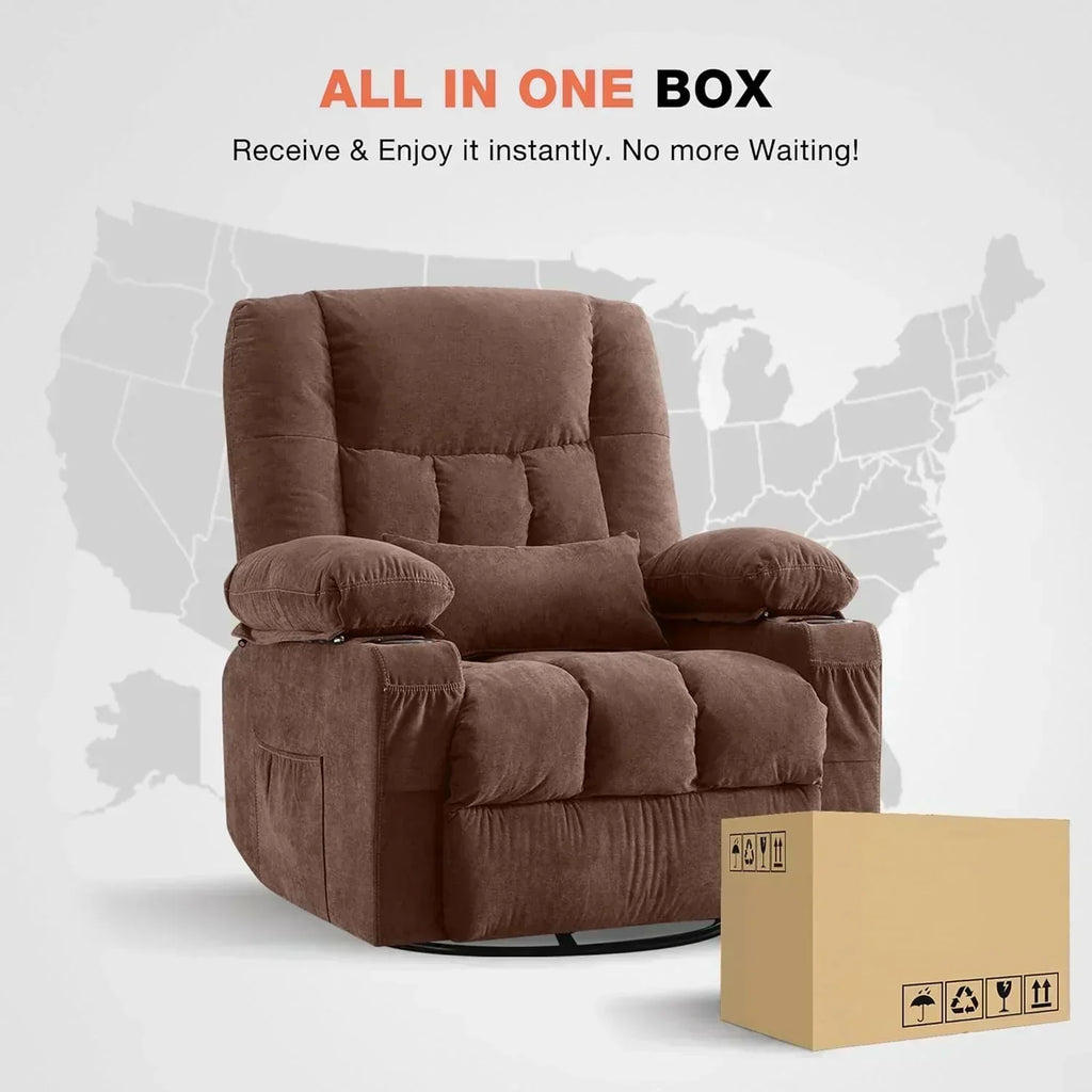 Massage rotating rocking lounge chair with vibration massage and calorie metering functions