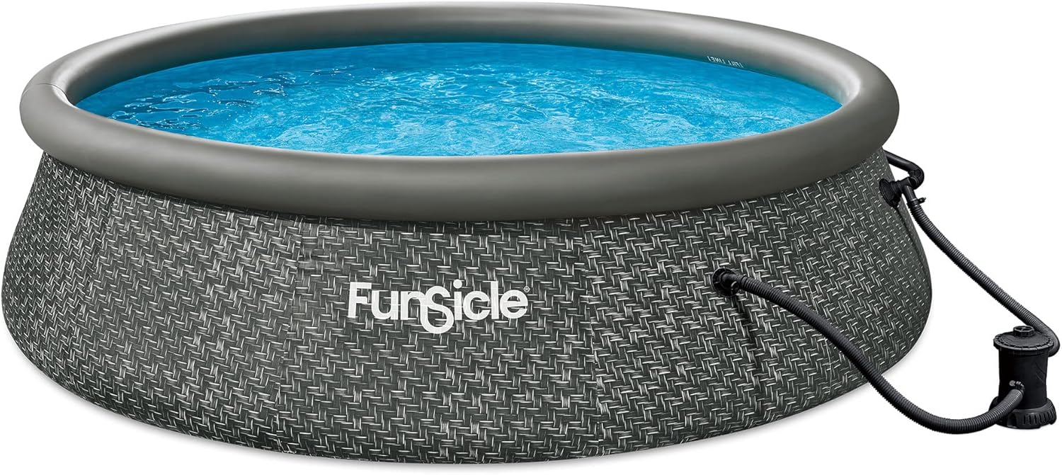 Funsicle 12 Foot by 36 Inch Quickset Round Inflatable Ring Top Outdoor Swimming Pool Set