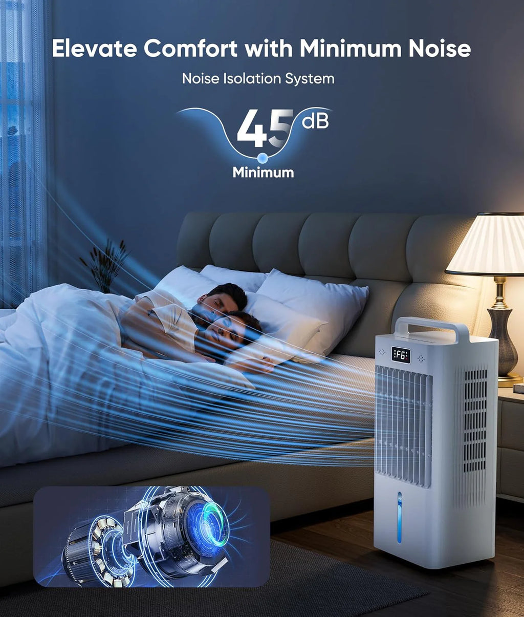 Portable Air Conditioners, 3-IN-1 Swamp Cooler, Evaporative Air Cooler,Remote & Touch Control, 90°+90° Oscillation,LED Screen, Air Coolong Fan for Outdoor Indoor