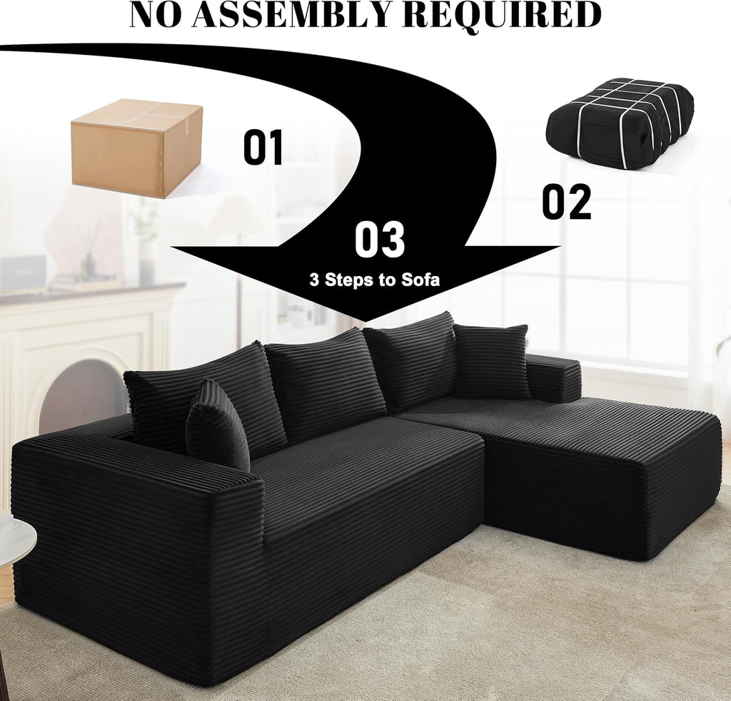 110-inch cloud sofa boneless sofa in the living room modular sofa with deep seats