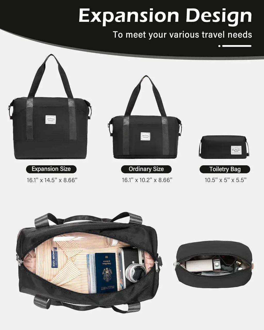 LONG VACATION 6 Piece Luggage Set Carry on Suitcase with ABS+PC hardshell Spinner Wheels
