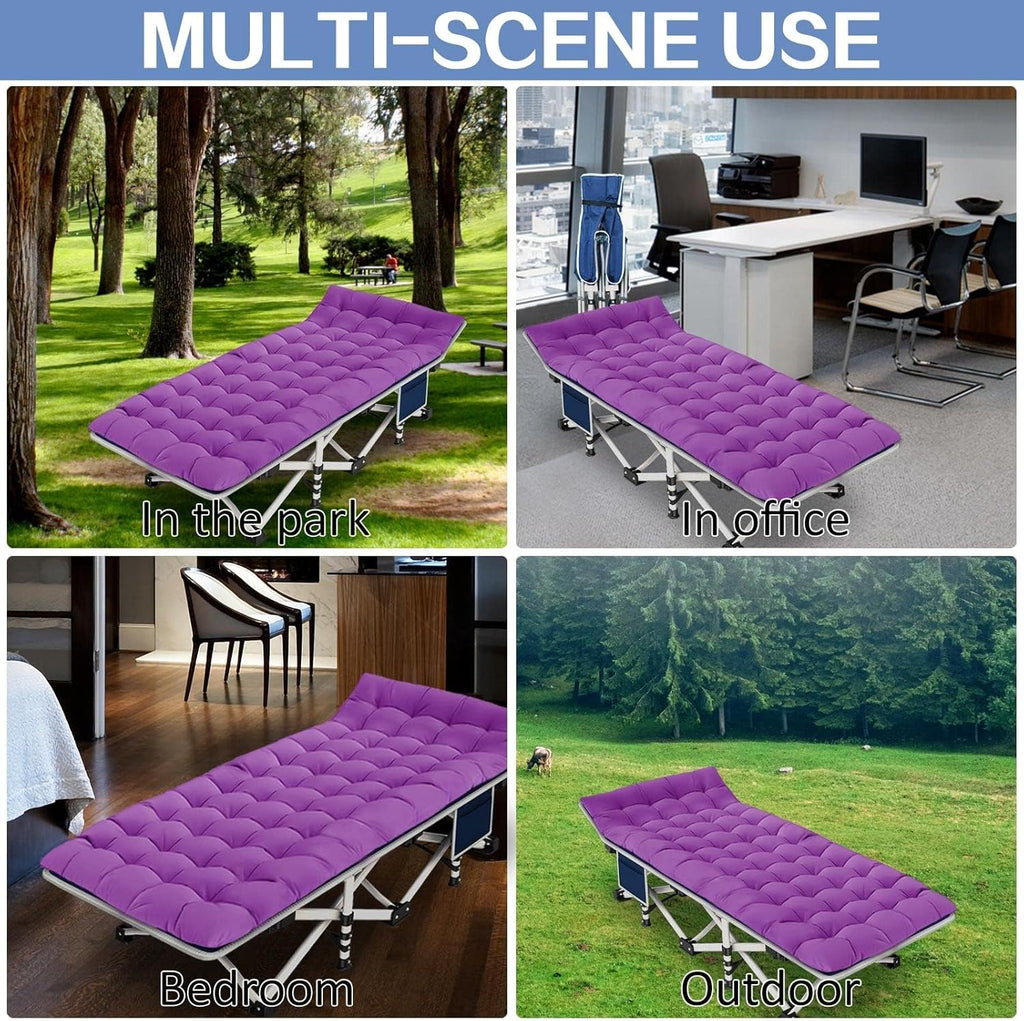2 Pack Camping Cot with Mattress Comfortable Sleeping Cot Camping Cots for Adults 2 Person Folding Cot Heavy Duty Cots for Sleeping with Carry Bag Outdoor Indoor Home Vacation