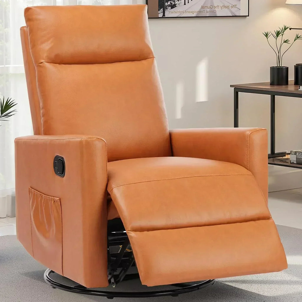 Swivel high-back rocking chair with footrest padded glider baby chair with comfortable deep seat